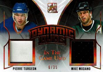2017-18 Leaf In The Game Used - Dynamic Duos #DD-04 Pierre Turgeon / Mike Modano Front