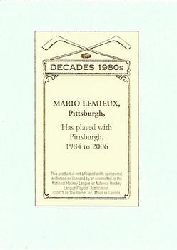 2010-11 In The Game Decades 1980s - 100 Years of Hockey Card Collecting #21 Mario Lemieux Back