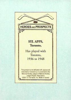 2010-11 In The Game Heroes and Prospects - 100 Years of Hockey Card Collecting #49 Syl Apps Back