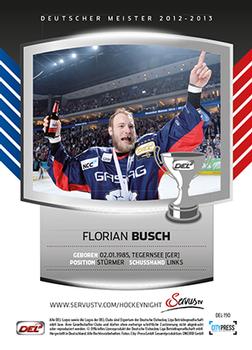 2013-14 Playercards Inside (DEL) #190 Florian Busch Back