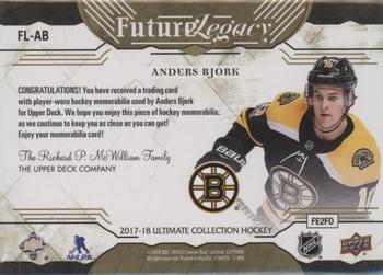 2017-18 Upper Deck Ultimate Collection - Future Legacy Jersey #FL-AB Anders Bjork Back