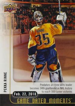 2017-18 Upper Deck Game Dated Moments #53 Pekka Rinne Front