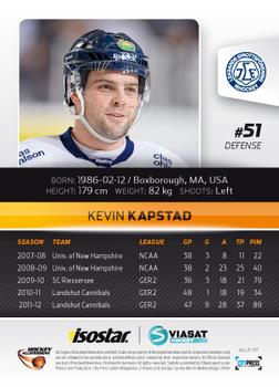 2012-13 HockeyAllsvenskan #ALLS-117 Kevin Kapstad Back