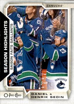 2018-19 O-Pee-Chee #557 Daniel Sedin / Henrik Sedin Front