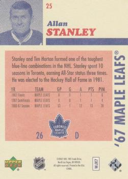 2007 Upper Deck 1967 Toronto Maple Leafs #25 Allan Stanley Back