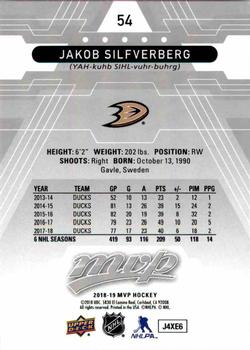 2018-19 Upper Deck MVP - Silver Script #54 Jakob Silfverberg Back