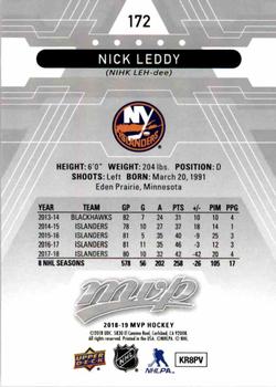 2018-19 Upper Deck MVP - Silver Script #172 Nick Leddy Back