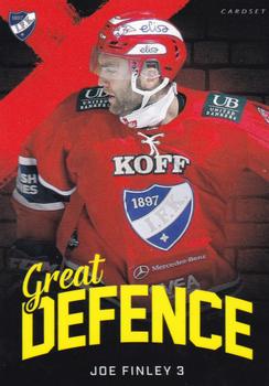 2018-19 Cardset Finland - Great Defence #GD 1 Joe Finley Front