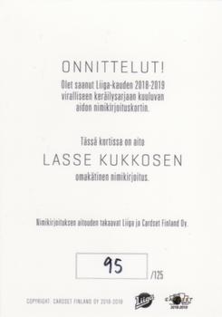 2018-19 Cardset Finland - Signature #NNO Lasse Kukkonen Back