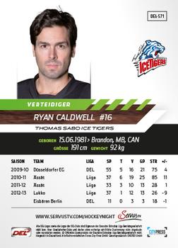 2013-14 Playercards Premium Serie Update (DEL) #571 Ryan Caldwell Back