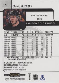 2017-18 O-Pee-Chee Platinum - Rainbow Color Wheel #36 David Krejci Back