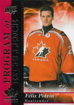 2018 Upper Deck Team Canada Juniors - Program of Excellence #POE-26 Felix Potvin Front