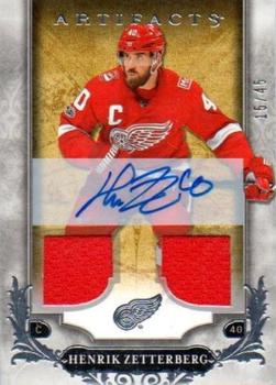 2018-19 Upper Deck Artifacts - Auto Material Jersey Silver #122 Henrik Zetterberg Front