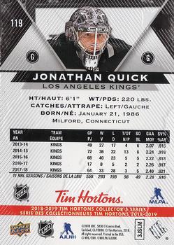 2018-19 Upper Deck Tim Hortons #119 Jonathan Quick Back