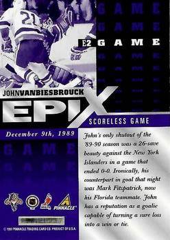 1997-98 Score - Epix Purple #E2 John Vanbiesbrouck Back