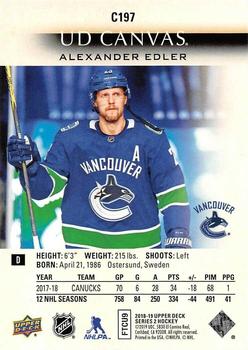 2018-19 Upper Deck - UD Canvas #C197 Alexander Edler Back