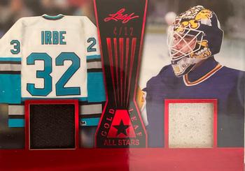 2017-18 Leaf - Leaf Gold All-Star Dual Relics Red #GLAS-09 Arturs Irbe / Curtis Joseph Front