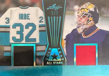 2017-18 Leaf - Leaf Gold All-Star Dual Relics Blue #GLAS-09 Arturs Irbe / Curtis Joseph Front