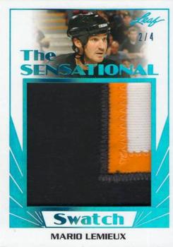 2017-18 Leaf - The Sensational Swatch Blue #SS-05 Mario Lemieux Front