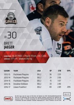 2017-18 Playercards (DEL2) #DEL2-117 Brett Jaeger Back