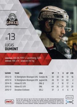 2017-18 Playercards (DEL2) #DEL2-133 Lucas Dumont Back