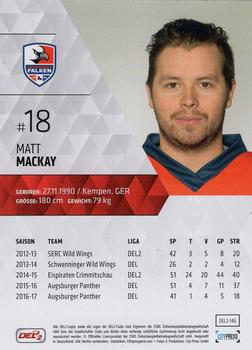2017-18 Playercards (DEL2) #DEL2-146 Matt MacKay Back