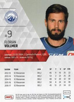 2017-18 Playercards (DEL2) #DEL2-274 Florian Vollmer Back