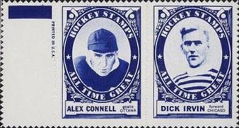 1961-62 Topps - Stamp Pairs #NNO Alex Connell / Dick Irvin Front