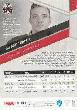 2018-19 SportZoo Tipsport Liga #017 Gilbert Gabor Back