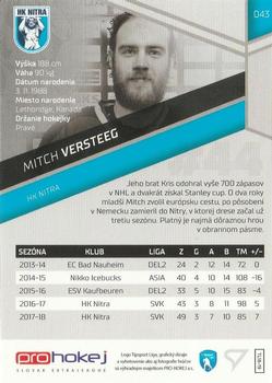 2018-19 SportZoo Tipsport Liga #043 Mitch Versteeg Back