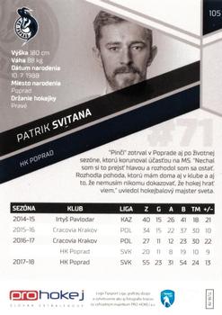 2018-19 SportZoo Tipsport Liga #105 Patrik Svitana Back