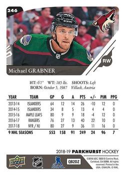 2018-19 Parkhurst #246 Michael Grabner Back