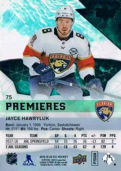 2018-19 Upper Deck Ice #75 Jayce Hawryluk Back