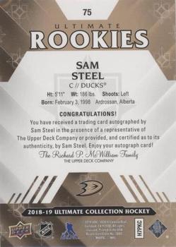 2018-19 Upper Deck Ultimate Collection #75 Sam Steel Back