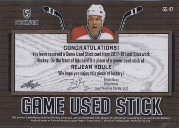 2017-18 Leaf Stickwork - Game-Used Stick - Platinum #GS-47 Rejean Houle Back