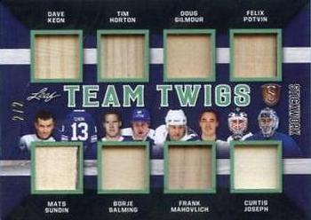 2017-18 Leaf Stickwork - Team Twigs - Emerald #TT-05 Dave Keon / Mats Sundin / Tim Horton / Borje Salming / Doug Gilmour / Frank Mahovlich / Felix Potvin / Curtis Joseph Front