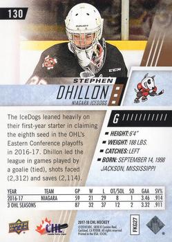 2017-18 Upper Deck CHL - Rainbow #130 Stephen Dhillon Back