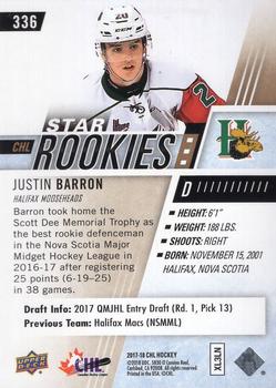 2017-18 Upper Deck CHL - Rainbow #336 Justin Barron Back