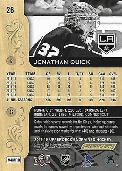 2018-19 Upper Deck Engrained #26 Jonathan Quick Back