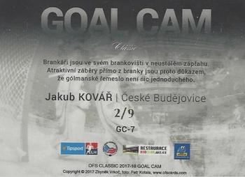 2017-18 OFS Classic - Goal Cam Rainbow Dotted #GC-7 Jakub Kovář Back