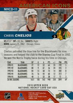 2019 Upper Deck National Hockey Card Day USA #NHCD-11 Chris Chelios Back