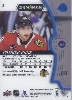 2018-19 Upper Deck Synergy - Blue #8 Patrick Kane Back