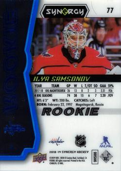 2018-19 Upper Deck Synergy - Blue #77 Ilya Samsonov Back