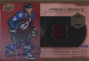 2018-19 Upper Deck - A Piece of History 1,000 Point Club Auto Relic #PC-JS Joe Sakic Front