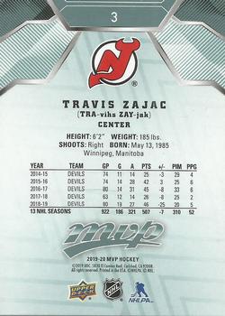 2019-20 Upper Deck MVP #3 Travis Zajac Back