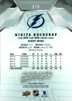 2019-20 Upper Deck MVP #215 Nikita Kucherov Back