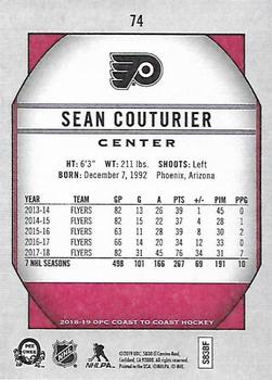 2018-19 O-Pee-Chee Coast to Coast - Red #74 Sean Couturier Back