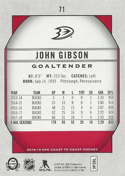 2018-19 O-Pee-Chee Coast to Coast - Polar Lights #71 John Gibson Back