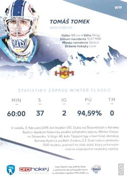 2018-19 SportZoo Tipsport Liga Winter Classic #W19 Tomas Tomek Back