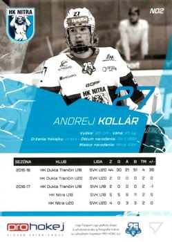 2017-18 SportZoo Tipsport Liga - Novacik #N02 Andrej Kollar Back